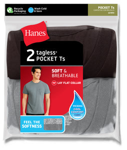 Hanes Men's Comfort Soft Tagless Pocket T-Shirts (Art: 2176P2)