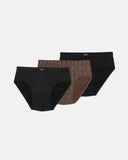 Pack of 3 Men's Semi-Short Briefs, 100% Cotton- 80/1TI