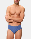 Pack of 3 Men's Semi-Short Briefs, 100% Cotton- 80/1TJ