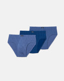 Pack of 3 Men's Semi-Short Briefs, 100% Cotton- 80/1TJ
