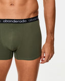 Pack of 2 Men's Cotton Elastic Boxers with Elastic Waistband, Black& Kaki 26596/1TA