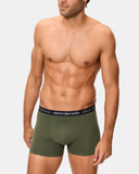 Pack of 2 Men's Cotton Elastic Boxers with Elastic Waistband, Black& Kaki 26596/1TA