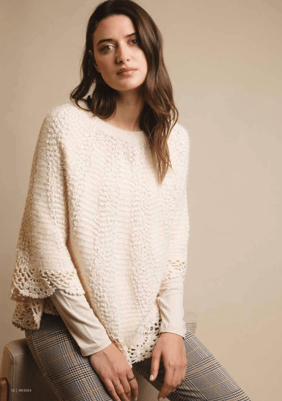 ADMAS Romantic Poncho- 67218- Off White
