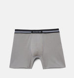 Men’s Long Boxer Shorts with extra-soft waistband and smart compression, Grey- F9I