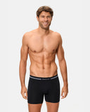 Men’s Long Boxer Shorts with extra-soft waistband and smart compression, BLACK  F9I