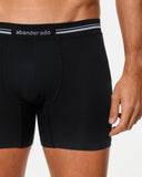 Men’s Long Boxer Shorts with extra-soft waistband and smart compression, BLACK  F9I