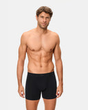 High-Quality Black SUPIMA Cotton full-front Long Boxer Short- F9O