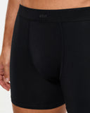 High-Quality Black SUPIMA Cotton full-front Long Boxer Short- F9O