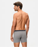 Men’s Long Boxer Shorts with extra-soft waistband and smart compression, Grey- F9I