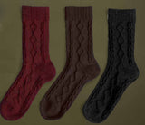 ADMAS Women's Regular Calf Textured Socks  21069 Assorted Pack of 3