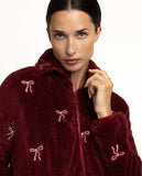 67415 ADMAS Women's Warm Long Sleeve Dressing Gown, Burgundy