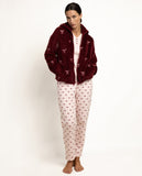 67415 ADMAS Women's Warm Long Sleeve Dressing Gown, Burgundy