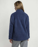 67390 ADMAS Women's Warm Long Sleeve Ski Club Robe BLUE