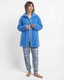 67400 ADMAS Women's Warm Sherpa Dreams Long Sleeve Robe BLUE