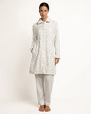 67402 ADMAS CLASSIC Warm Long Sleeve Dressing Gown Classic Grey Flowers for Women PEARL