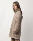67323 ADMAS HOME Women's Warm Sherpa Long Sleeve Relax Home Dressing Gown CHOCOLATE