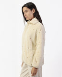 67305 ADMAS CLASSIC Women's Warm Long Sleeve Robe with Stripes and Stars, Beige
