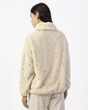 67305 ADMAS CLASSIC Women's Warm Long Sleeve Robe with Stripes and Stars, Beige
