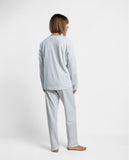 64863 ADMAS CLASSIC Women's Long Sleeve Classic Pyjamas with Grey Flowers PEARL GREY