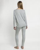 63628 ADMAS CLASSIC Women's Elegant Long Sleeve Pyjamas for Home AQUA