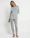 63628 ADMAS CLASSIC Women's Elegant Long Sleeve Pyjamas for Home AQUA