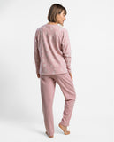 64684 ADMAS CLASSIC Women's Long Sleeve Pyjamas with Pink Milano Placket