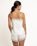 64599 ADMAS CLASSIC Women's Wedding Collection Bridal Pajamas with Straps WHITE