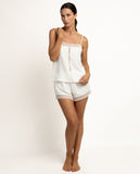 64599 ADMAS CLASSIC Women's Wedding Collection Bridal Pajamas with Straps WHITE