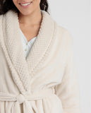 67146 ADMAS CLASSIC Women's Long Sleeve Dressing Gown Dreams Climbing Flowers STONE