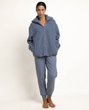 67433 ADMAS HOME Women's Love Stripes Long Sleeve Dressing Gown BLUE