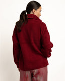 67433 ADMAS HOME Women's Love Stripes Long Sleeve Dressing Gown BORDO