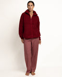 67433 ADMAS HOME Women's Love Stripes Long Sleeve Dressing Gown BORDO