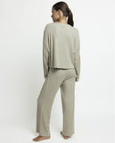 64638 ADMAS HOME Women's Comfy Look Long Sleeve Pyjamas  Green