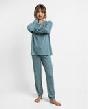 64620  ADMAS HOME Women's Water Stars Long Sleeve Pyjamas COBALT