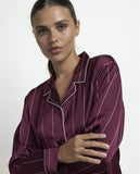 64645 ADMAS LUXURY Women's Long Sleeve Open Pyjamas Luxury Diplomatic Burgundy