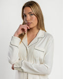 64594 ADMAS LUXURY Women's Luxury Pearl Long Sleeve Open Pyjamas CAVA