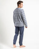 64685 ADMAS MAGNIFICENT Men's Long Sleeve Pyjamas with Blue Milano Placket