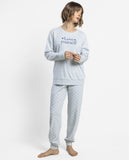 64600 ADMAS Women's Love Yourself Long Sleeve Pajamas HEATHER GRAY