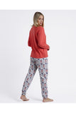 ADMAS RED GOOD MORNING MOUSE LONG SLEEVE WOMAN PYJAMA