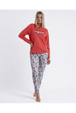 ADMAS RED GOOD MORNING MOUSE LONG SLEEVE WOMAN PYJAMA