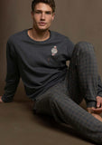 64187 ANTONIO MIRO Men's Watch Long Sleeve Pyjamas HEATHER GRAY