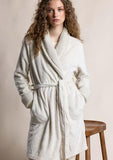 67146 ADMAS CLASSIC Women's Long Sleeve Dressing Gown Dreams Climbing Flowers STONE