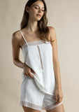 64599 ADMAS CLASSIC Women's Wedding Collection Bridal Pajamas with Straps WHITE