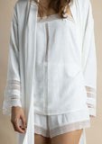 67355 ADMAS CLASSIC Women's Long Sleeve Wedding Collection Bridal Robe WHITE