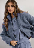 67433 ADMAS HOME Women's Love Stripes Long Sleeve Dressing Gown BLUE
