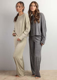 64638 ADMAS HOME Women's Comfy Look Long Sleeve Pyjamas GREY