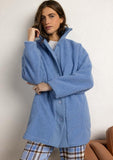 67400 ADMAS Women's Warm Sherpa Dreams Long Sleeve Robe BLUE