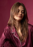64645 ADMAS LUXURY Women's Long Sleeve Open Pyjamas Luxury Diplomatic Burgundy