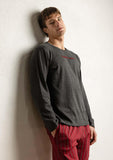 64515 STAY AT HOME Men's Long Sleeve Pajamas The Perfect Winter Heather Gray