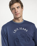 63156 LOIS Men's Long Sleeve Embossed Pyjamas BLUE
